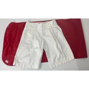 BCBG Maxazria Mom Mandy Shorts Pleated High Rise White Y2K - Size 30